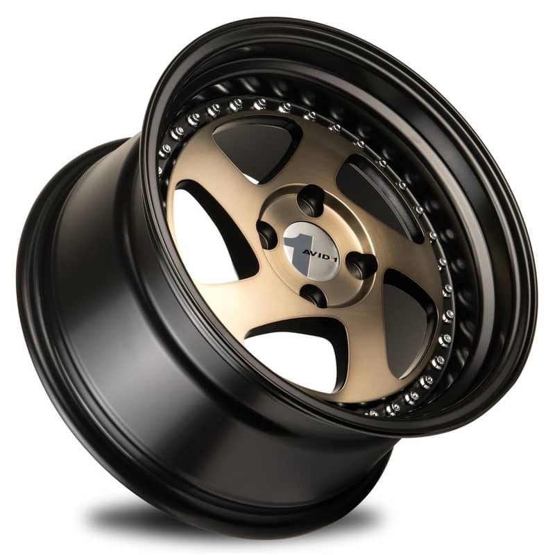 AVID1 WHEELS AV19 - Bronze Black Lip | A bold and stylish combination, featuring a rich bronze tone complemented by a sleek black lip for a dynamic contrast.