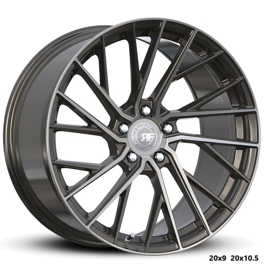 ROAD FORCE WHEELS RFF 2 GMF Flow Form - Gunmetal Machine Face Tinted Clear