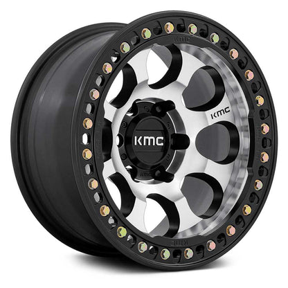 KMC KM237 Riot Beadlock Machined / Satin Black Windows & Ring