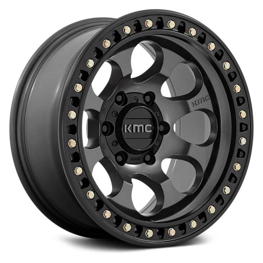 KMC WHEELS - KM550 Riot SBL Anthracite / Satin Black Lip