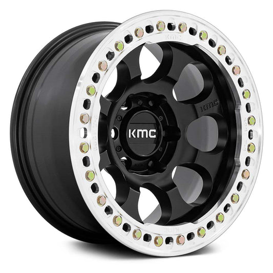 KMC WHEELS - KM237 Riot Beadlock Satin Black / Machined Ring