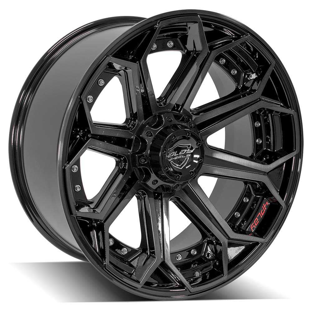 4PLAY WHEELS - 4P80R Gloss Black / Brushed Face & Tinted Clear