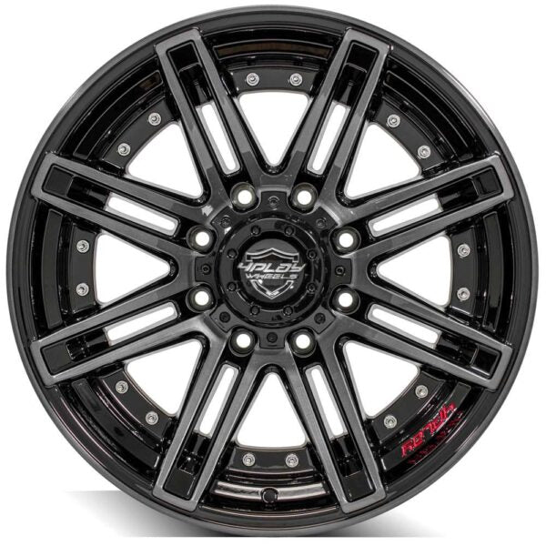 4PLAY WHEELS - 4P08 Gloss Black / Brushed Face & Tinted Clear