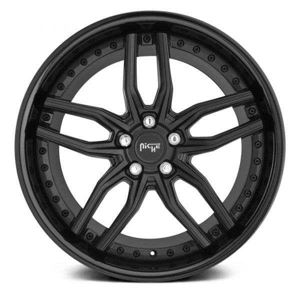 NICHE ROAD WHEELS - M194 Methos Matte Black / Gloss Black Lip